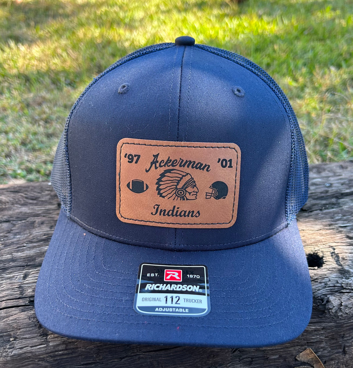 Ackerman Indians State Champions Hat on Richardson 112 — Barlow Blue