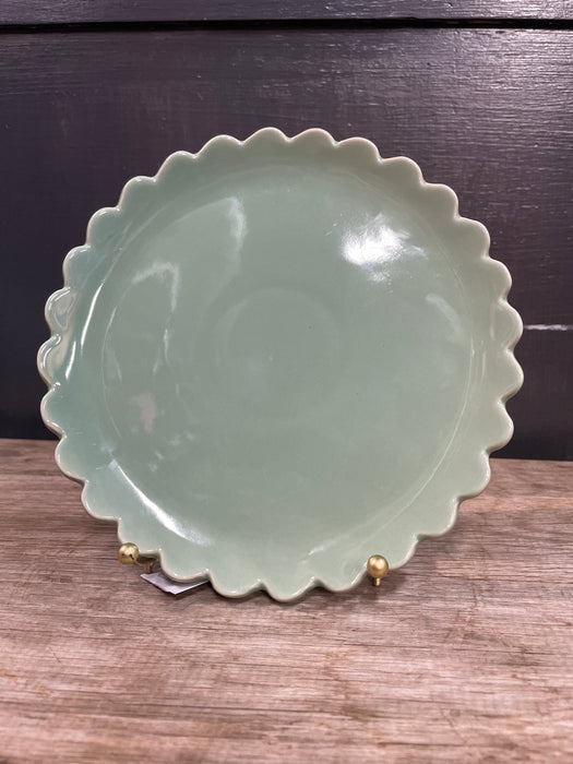 8" Round Stoneware Plate with Scalloped Edge- available in 3 Colors!