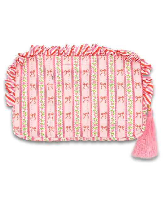 Quilted Cosmo Bags with Ruffle by Simply Southern.  Pink Bows or Black Bows