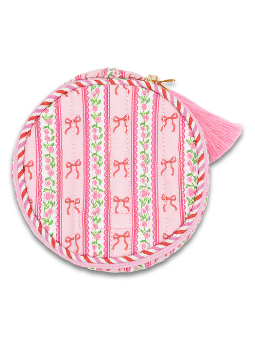 Round Quilted Bow Bag with Tassle by Simply Southern.  Pink Bows or Black Bows