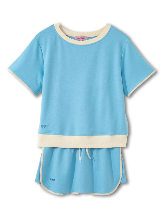 Simply Southern Activewear Skort Set in Light Blue