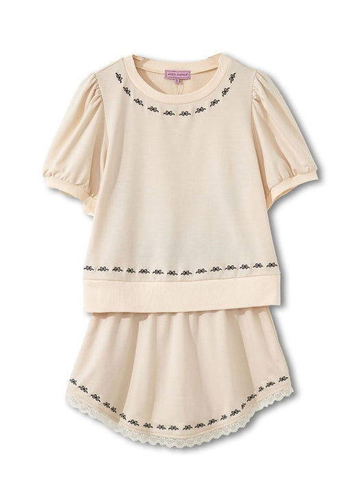 Simply Southern Activewear Cute Bow Beige Skort Set