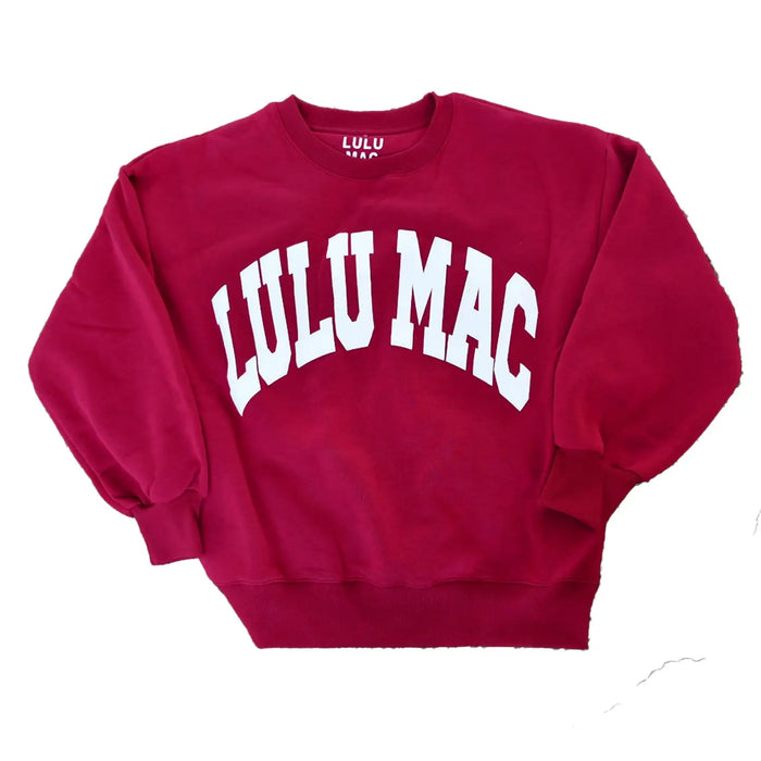 Lulu Mac Sweatshirt Cardinal with White Puff