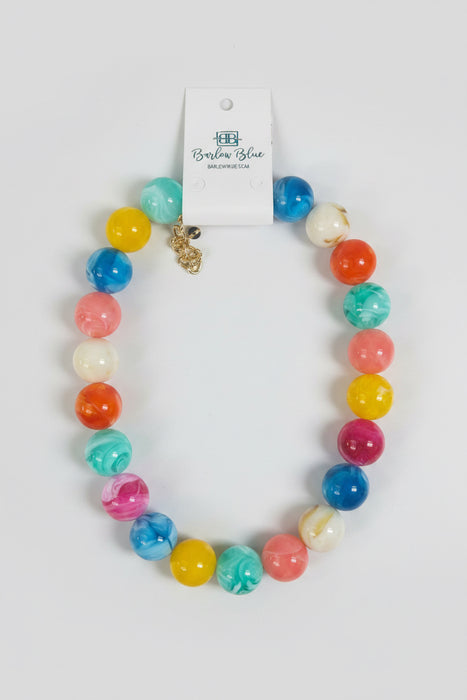 Large & Colorful Chunky Beaded Necklace