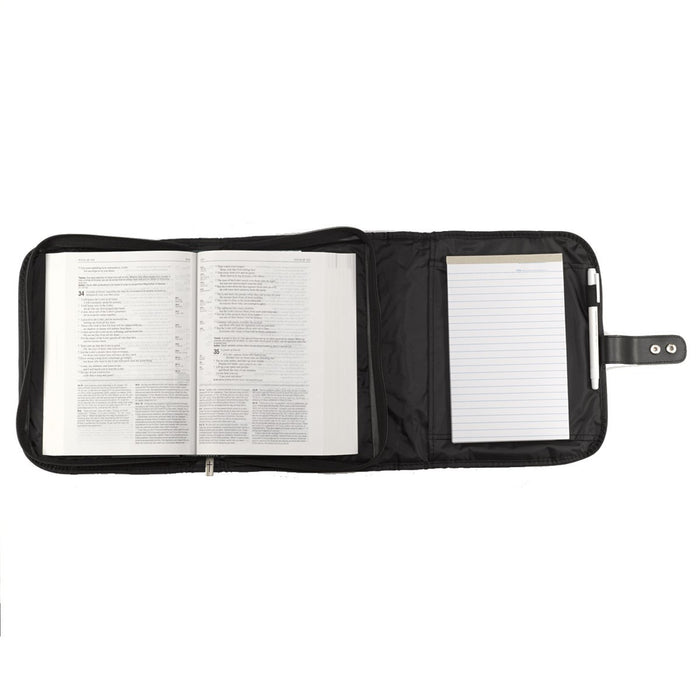 Black Micro-Fiber Tri-fold Organizer Bible Cover XL