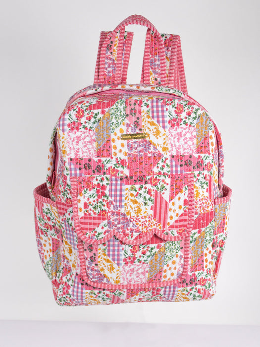 Multi-Flower Pink Quilted Backpack by Simply Southern