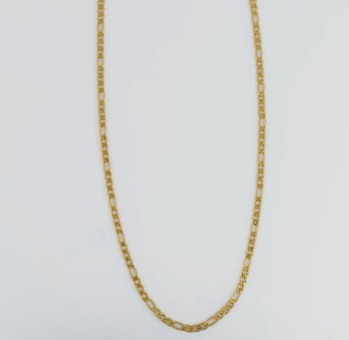 Waterproof Gold 16” Figaro Chain Necklace