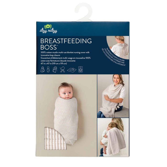 Breastfeeding Boss™: Toast Checkerboard Color.  Swaddle & Breastfeeding Cover in one.