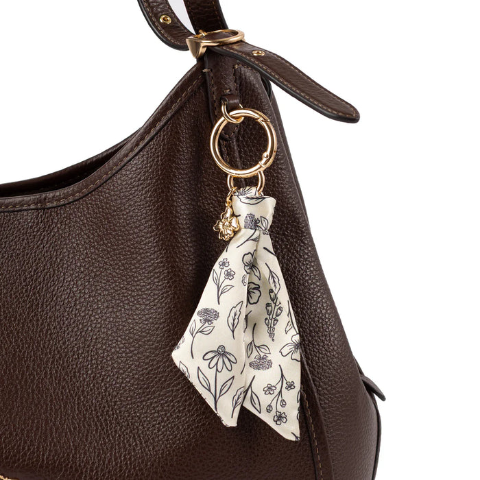 Pressed Floral Satin Keychain