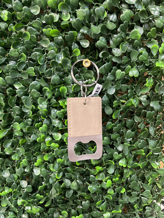 Personalized Leather Bottle Opener Keychain
