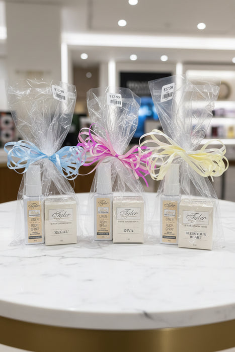 Tyler Gift Set with Linen/ Room Spray & a 15 Hour Votive Candle