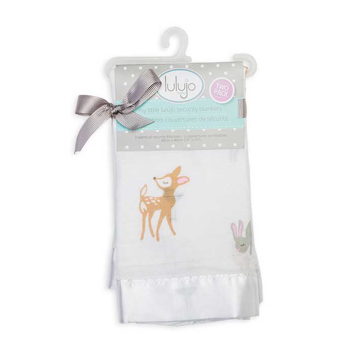 2 Pack Lulujo Cotton Security Blankets. Styles for Boys & Girls.