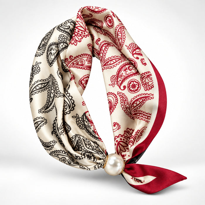 Scarf Necklace w/ Pearl Magnetic Clasp