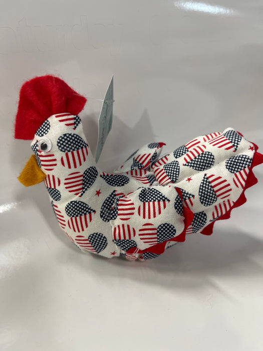 Miniature Hand Sewn Chickens .  Made from Fun Fabric or Vintage Feed Sacks.