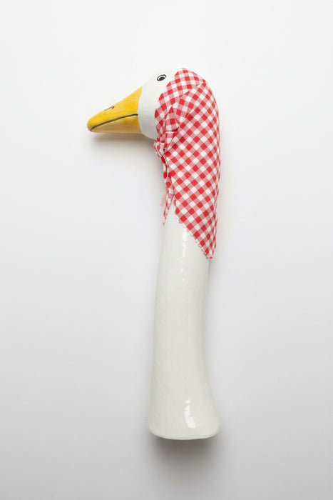 13" Large Scarfed Garden Goose- Dowel Rod Included!