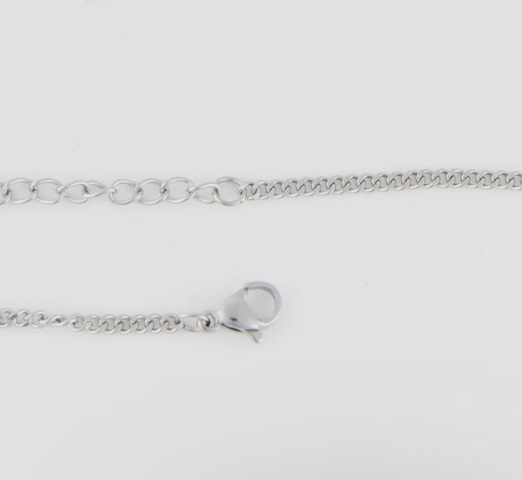 Waterproof Silver 18” Multi Box Chain Necklace