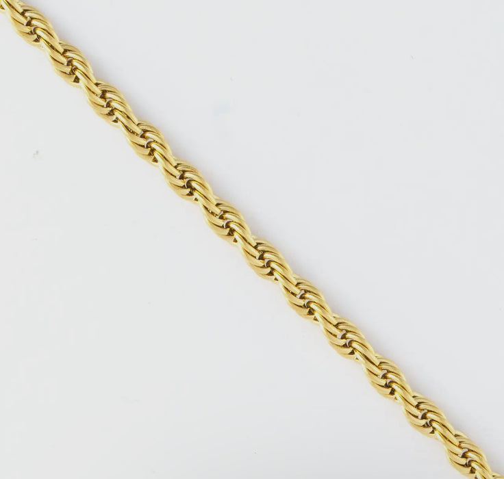 Waterproof Gold 18” Twisted Rope Chain Necklace