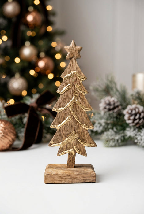 Small Figurine Trimmed Gold Tree