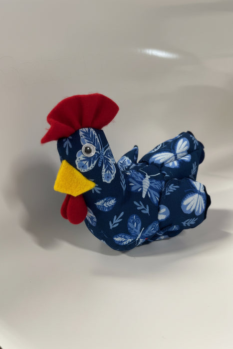 Miniature Hand Sewn Chickens .  Made from Fun Fabric or Vintage Feed Sacks.