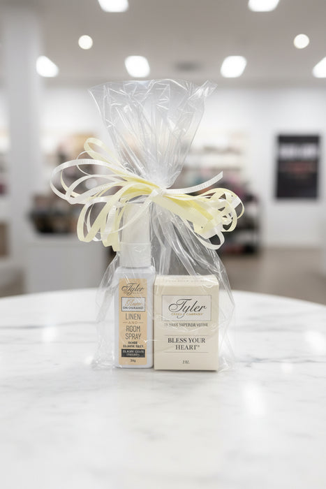 Tyler Gift Set with Linen/ Room Spray & a 15 Hour Votive Candle