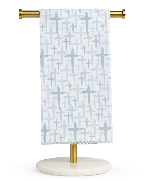 Have Faith Hand Towel Cream/Blue 20x28