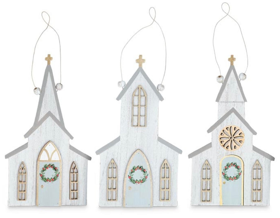 Distressed Church Ornaments - 3 Styles!