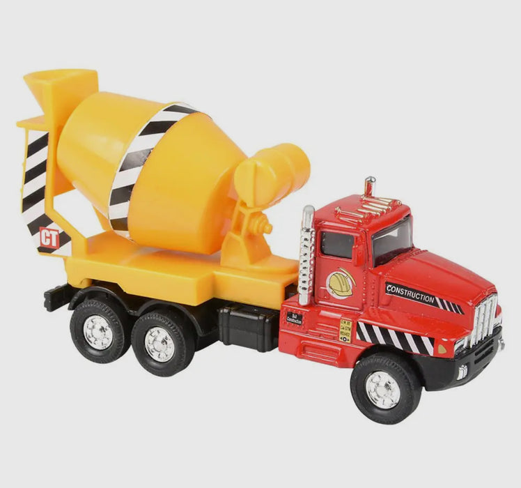 Die Cast Pull Back Construction Trucks.  5.25"
