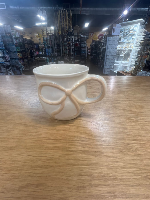 18oz Stoneware Mugs with Bow Handles- Available in 4 Styles!