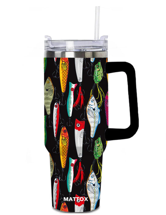 Fishing Lures 40oz Tumbler with Handle