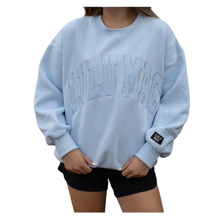 Lulu Mac Sweatshirt Light Blue with Blue Embroidery