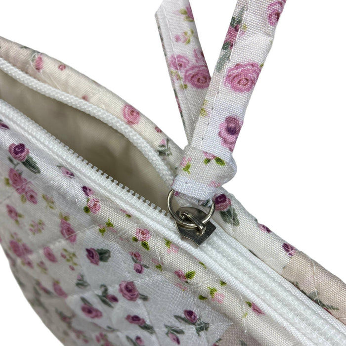 Rose Floral Patchwork Quilted Cosmetic Bag