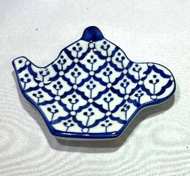 Blue & White Tea Bag Holder, Trinket Tray, etc.  Pineapple Design