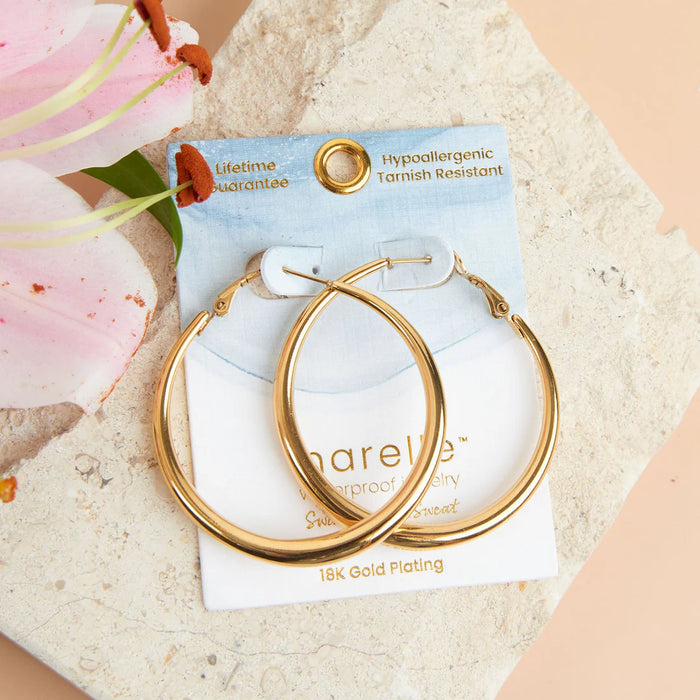 Vintage Chunky Pin Catch Hoop Earring Gold