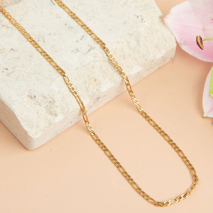 Figaro Chain Necklace Gold L: 3"