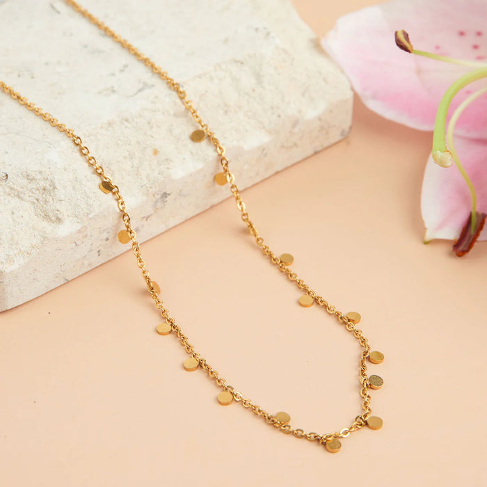 Disc Chain Necklace Gold L: 16"