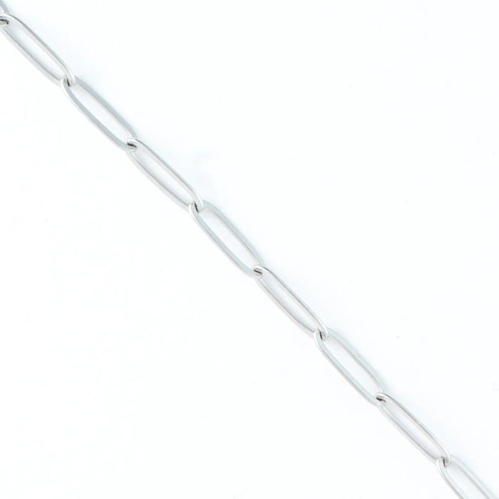 Paper Clip ChainNecklace Silver L: 18"