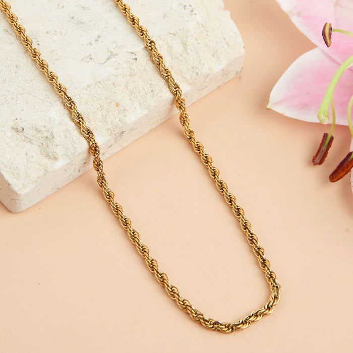 Twisted Chain Necklace Gold L: 18"