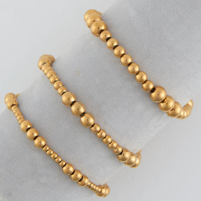 Waterproof Stretch Graduated Ball Bracelet Set