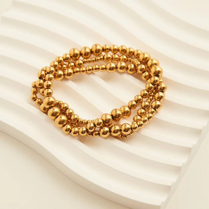 Waterproof Stretch Graduated Ball Bracelet Set
