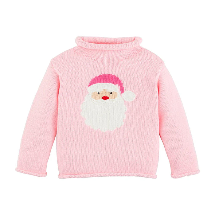 Pink Santa Rollneck Toddler Sweater