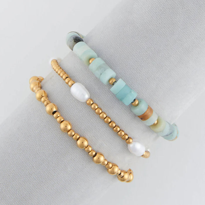 Waterproof Pearl Bracelet Set