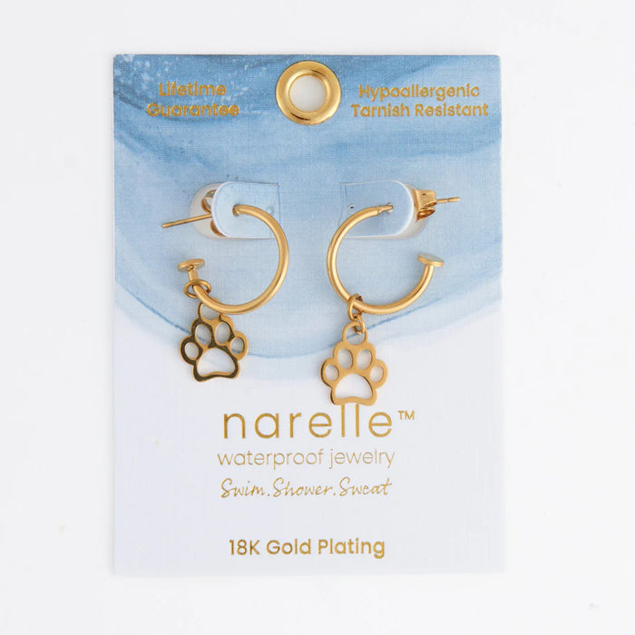 Narelle Waterproof Paw Print Charm C Hoop