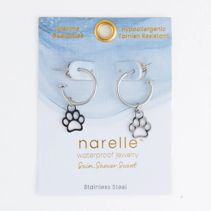 Narelle Waterproof Paw Print Charm C Hoop