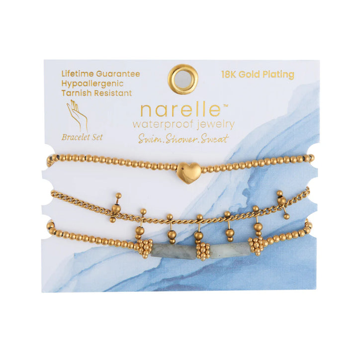Narelle Waterproof Heart Beaded Bracelet