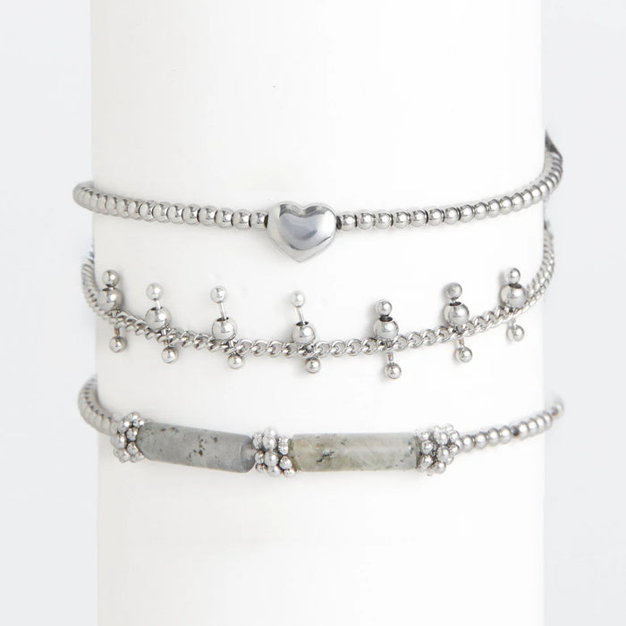 Narelle Waterproof Heart Beaded Bracelet