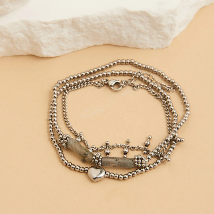 Narelle Waterproof Heart Beaded Bracelet