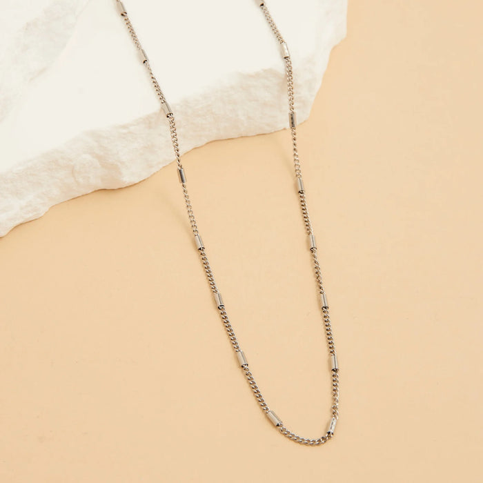 Narelle Waterproof Bar Satellite Chain Necklace-Silver