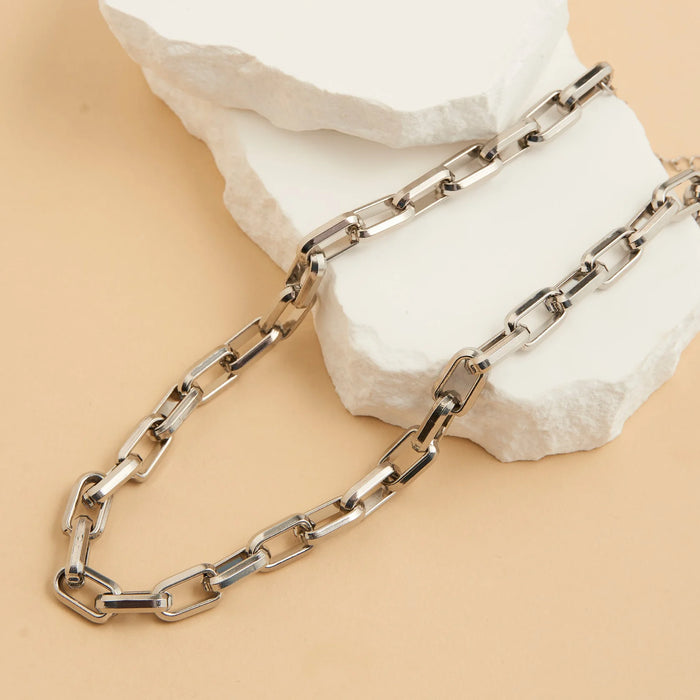 Narelle Waterproof Chunky Oval Link Chain-Silver