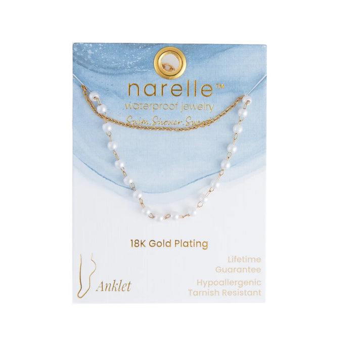 Narelle Waterproof Double Row Pearl Anklet