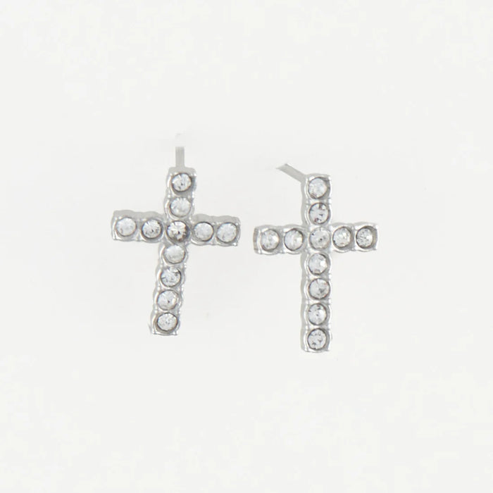 Narelle Waterproof Pave Cross Stud Earring